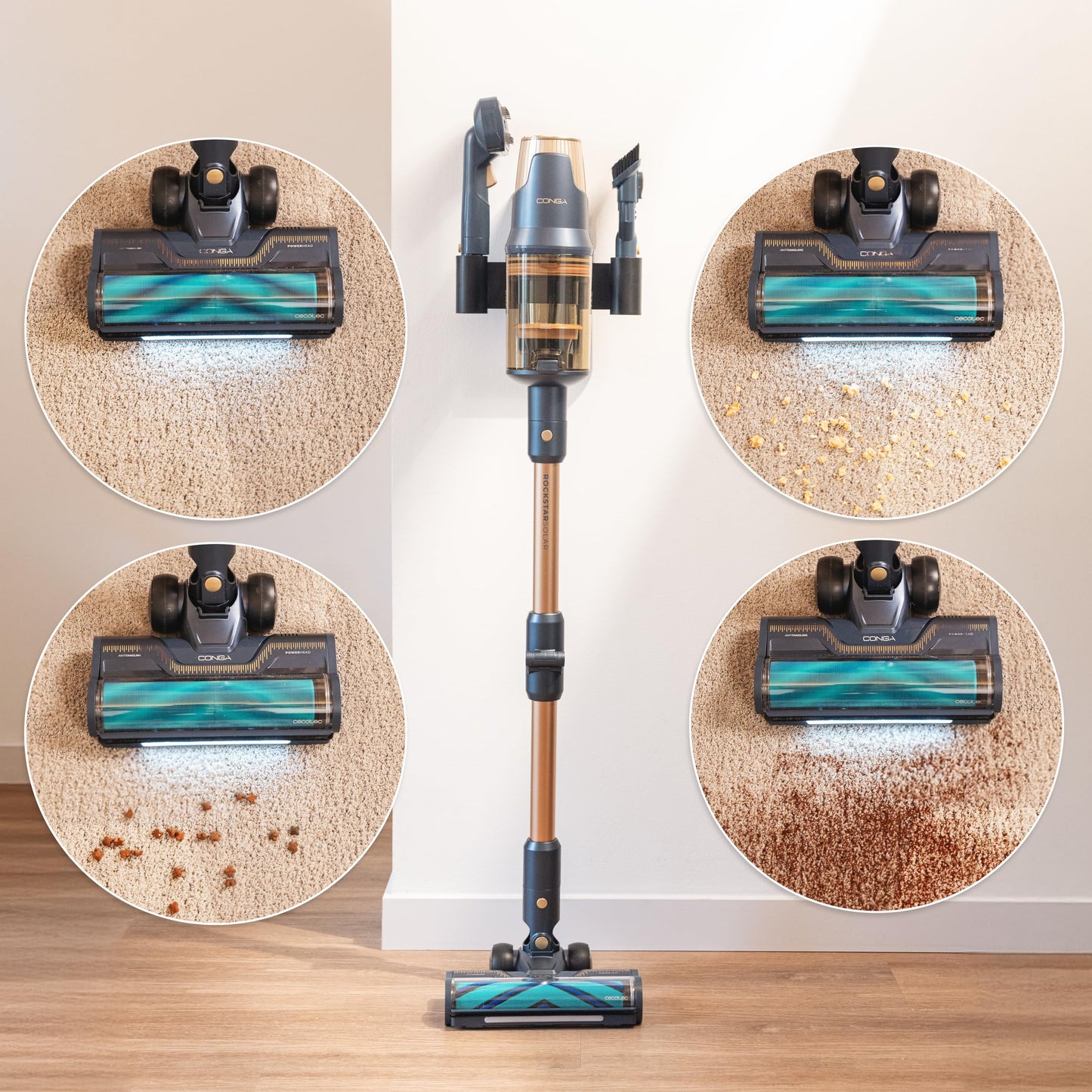 Cecotec Conga Rockstar 10500 Solar AquaPet Aspiradora 780W 300AW 100Min con Cepillo Hairless