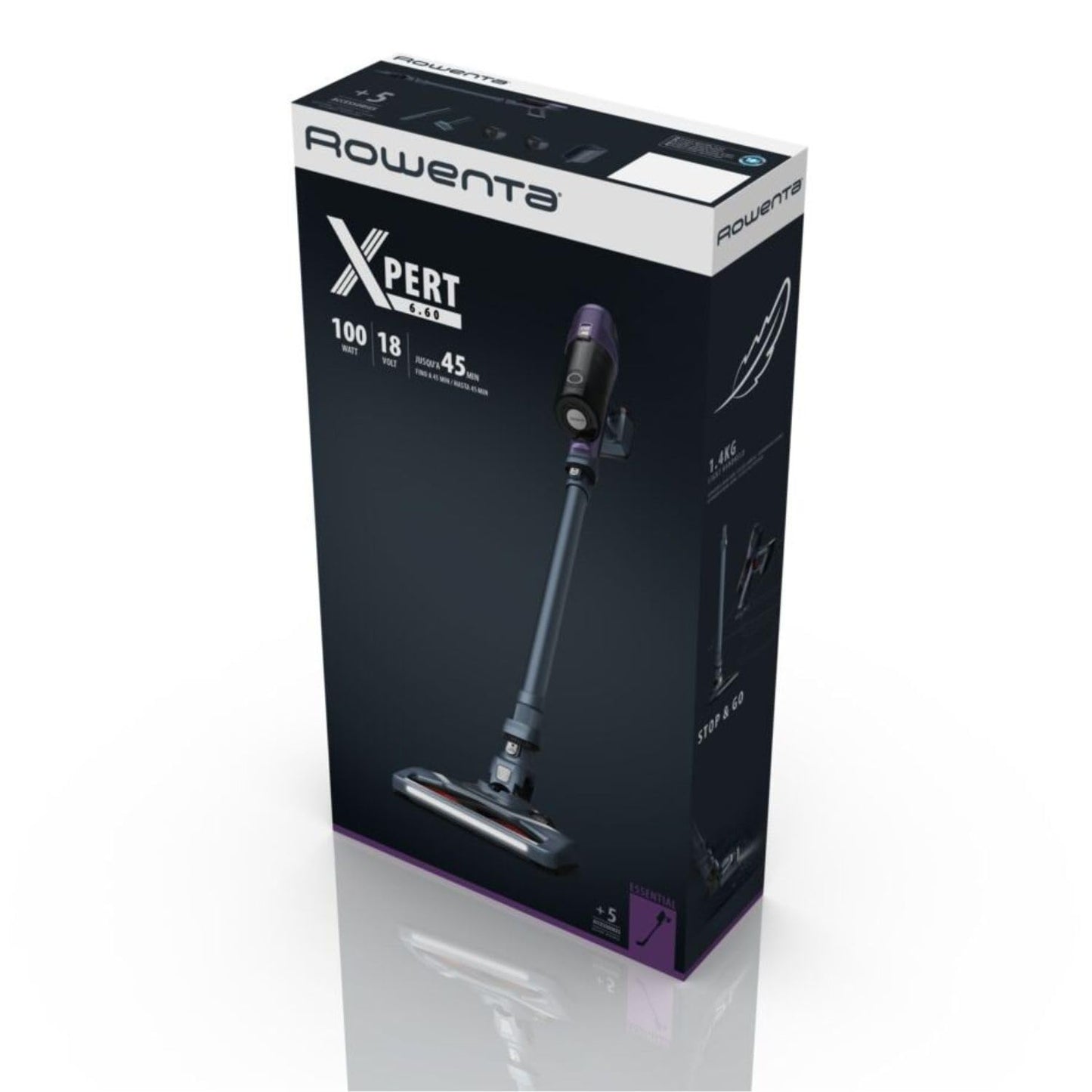 Rowenta XPert 6.60 Aspiradora Escoba sin Cable 3 en 1 con Batería de Litio y Gatillo Boost Lila