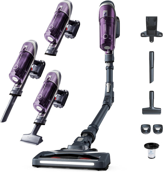 Rowenta XForce Flex 8.60 Escoba sin Cable, 22V Batería Extraíble, Tubo Flexible y LED, 35Min
