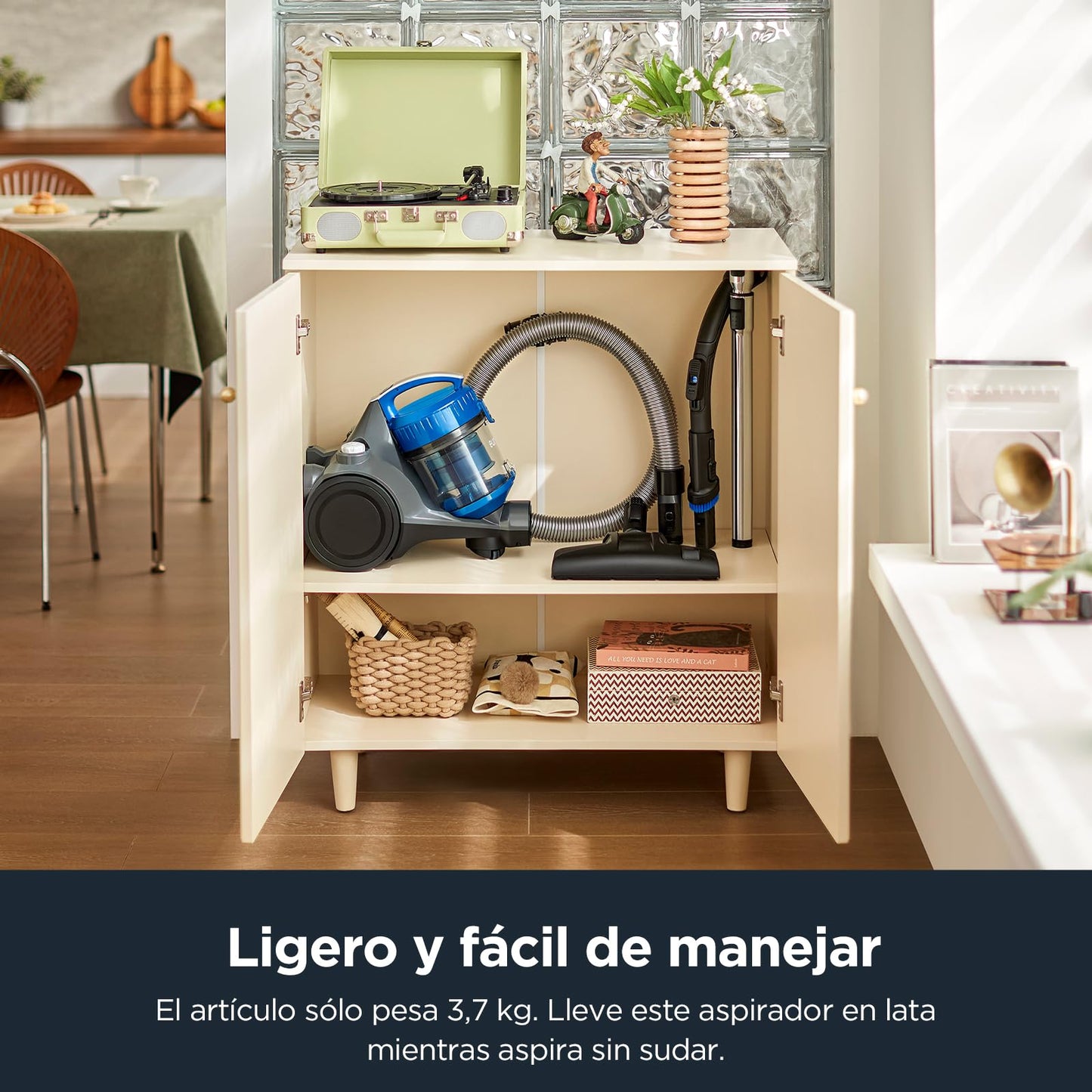 Eureka WhirlWind Aspiradora con Cable sin Bolsa, Ligera para Suelo Duro, Alfombra y Mascotas