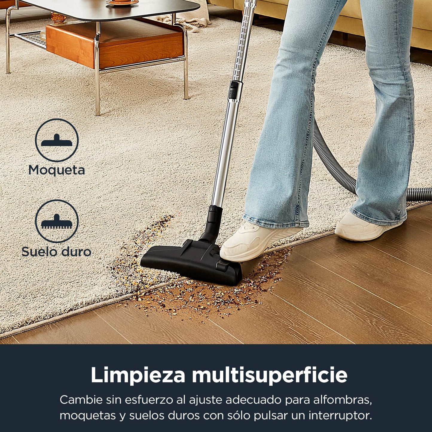 Eureka WhirlWind Aspiradora con Cable sin Bolsa, Ligera para Suelo Duro, Alfombra y Mascotas